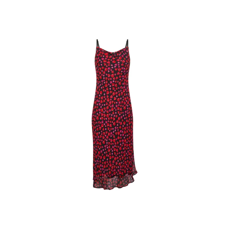 Rouje FW24 RADIA DRESS Slip Dresses Women's Black Base Red Floral-0