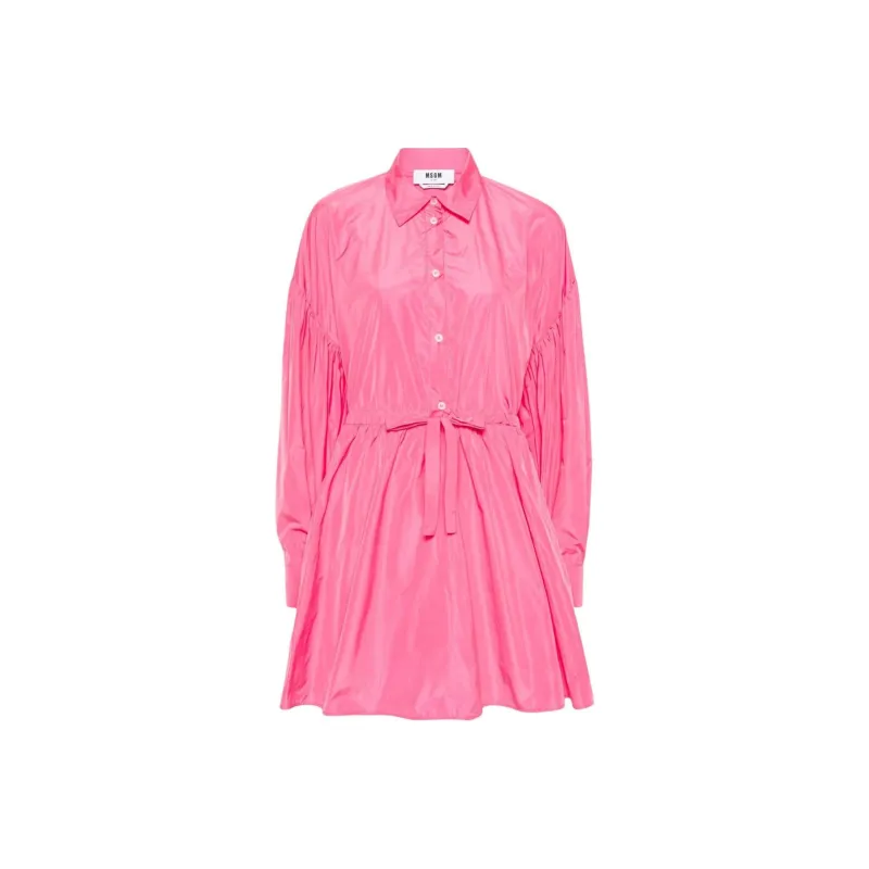 MSGM Flared Mini Shirtdress-0