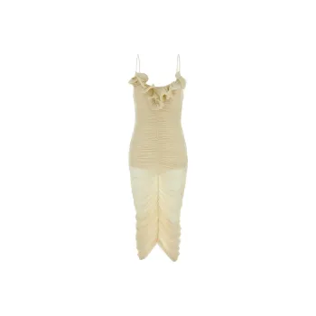 Magda Butrym Ruched Ruffle Midi Dress
