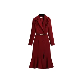 Silky Queen Long Sleeved Dresses Women's Red