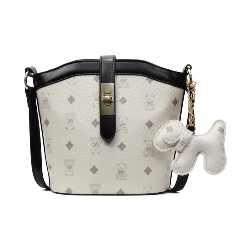 TOUTSEUL YOLO PU Shoulder Bag Women's White & Brown/White & Black/Black & Pink/Brown-5