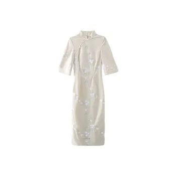 JINYE ORIENTAL Cheongsam Women's Ivory