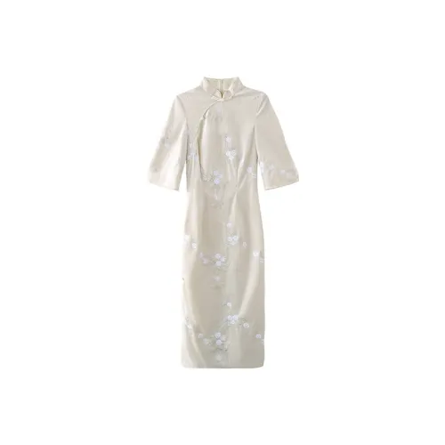 JINYE ORIENTAL Cheongsam Women's Ivory