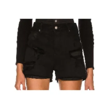 Rta Distressed Double-waistband Denim Shorts