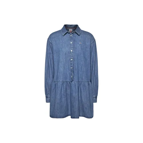 tommy color Hilfiger Long Sleeved Dress Women's Blue