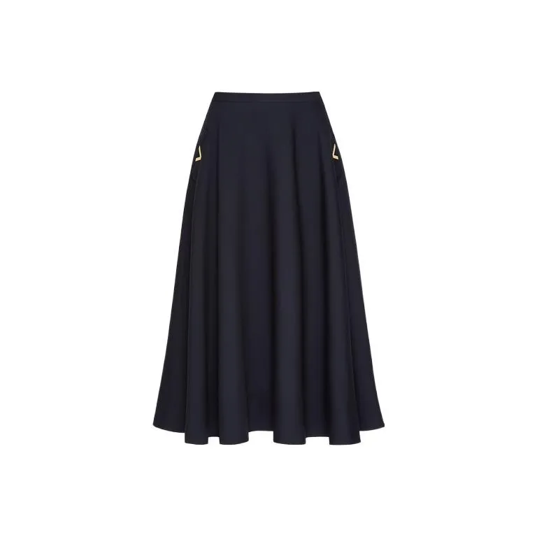 Valentino Crepe Couture High Waist Midi Skirt-0