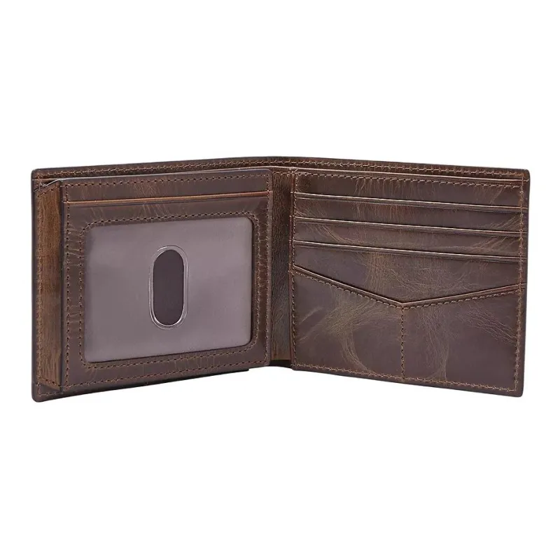 FOSSIL Leather Wallet Men's Dark Brown-1