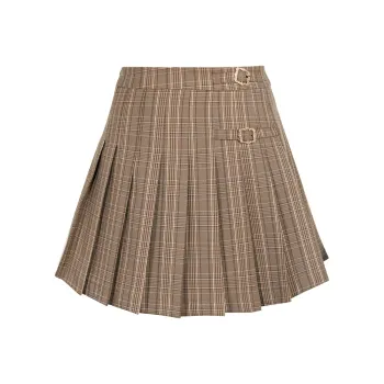 3COLOUR Casual Short Skirts Women's Dark Coffee