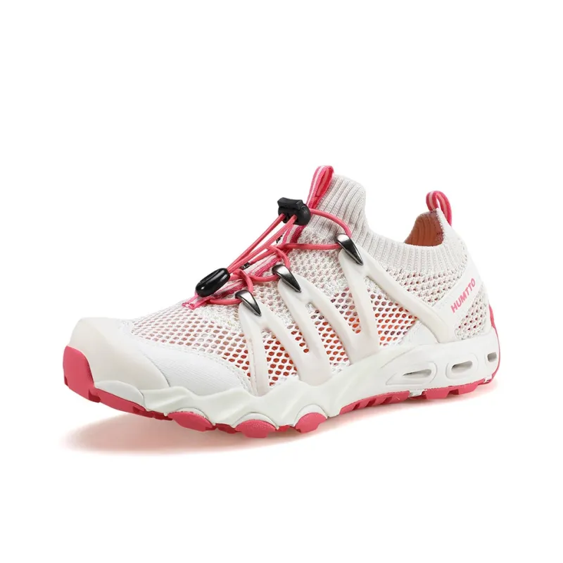 HUMTTO Support Impact Resistant Cushioning River Trekking Shoes Women's Beige White Pink-1