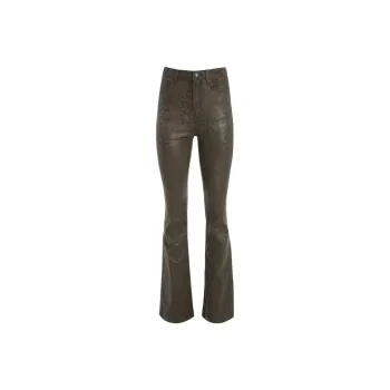 GUESS Pop '70s Snakeskin Flared Pants Jeans Women's Gray