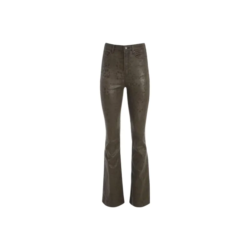 GUESS Pop '70s Snakeskin Flared Pants Jeans Women's Gray-0