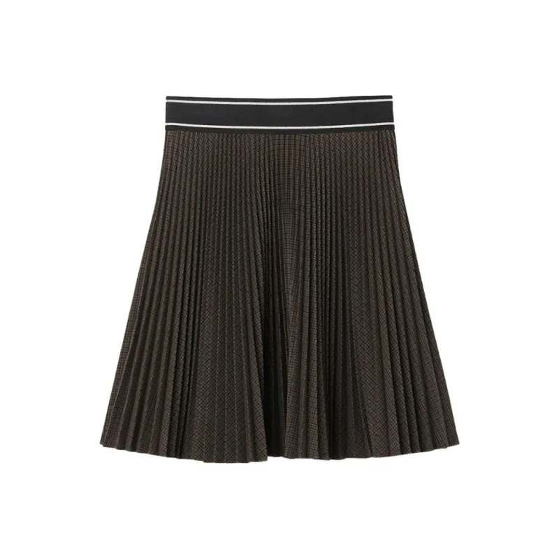 Sandro Plaid Check Pleated Miniskirt-0