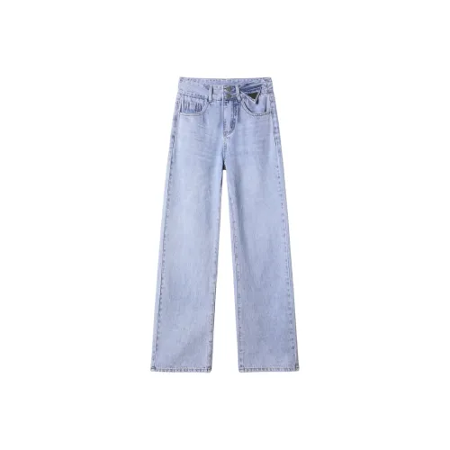 FAWENXIANGZI Jeans Women's Light Blue