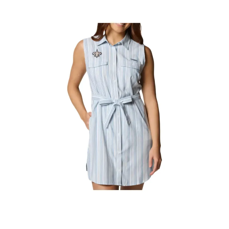 Columbia PFG Sun Drifter Sleeveless Dress Women's Blue Stripes-0
