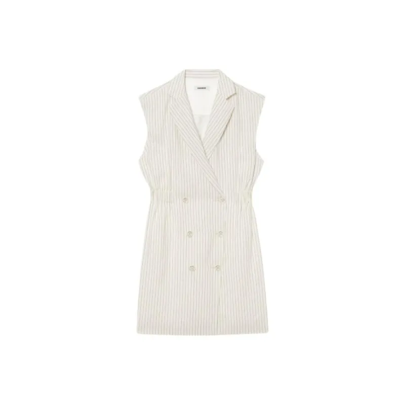 Sandro Sleeveless Dress Women's Ecru-0