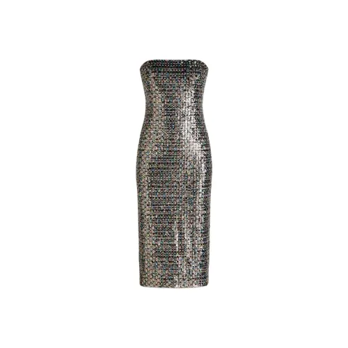 SCANLAN THEODORE Sequin Strapless Dress Sleeveless Dress Women's Silver/Silver
