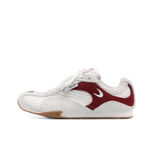 Cat&Sofa Slip Resistant Cushioning Low Top Casual Shoes Unisex White Red
