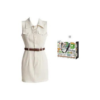 BVODE Sleeveless Dress Women's Light Apricot