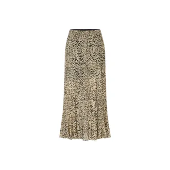 MOCO Casual Long Skirts Women's Brown Apricot Leopard