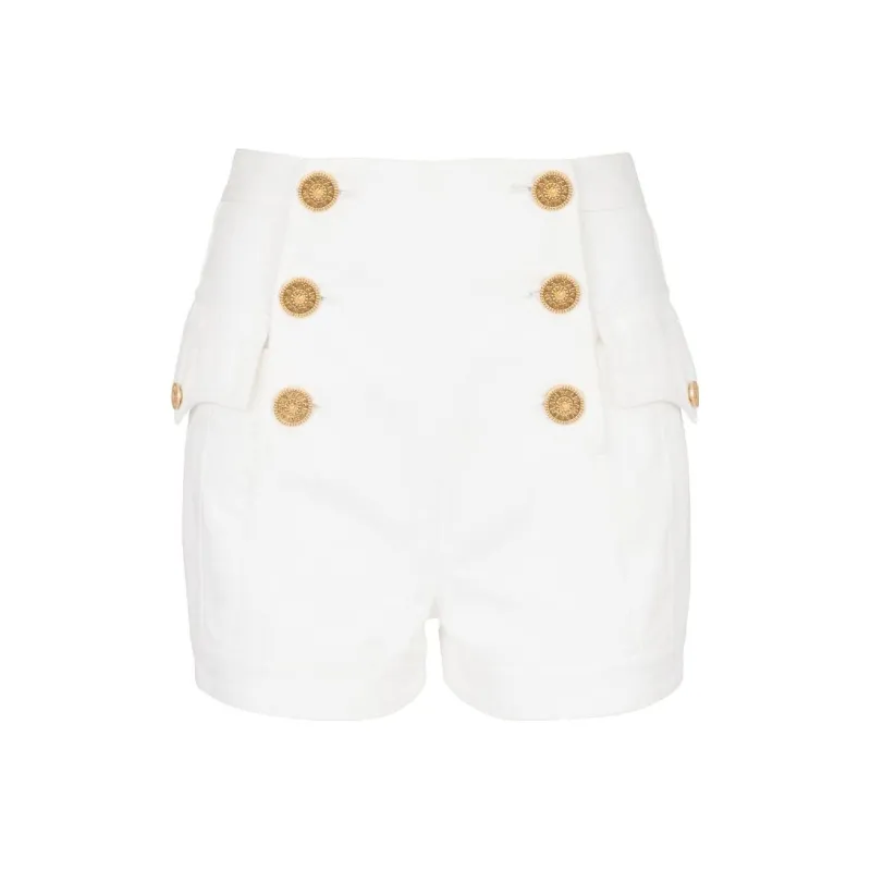 BALMAIN 6 Button Denim Shorts-0