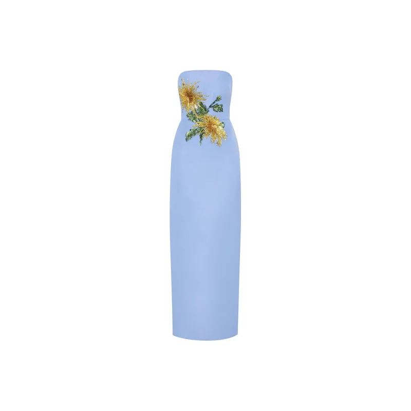 Oscar De La Renta Chrysanthemum Crystal-embroidered Gown-0