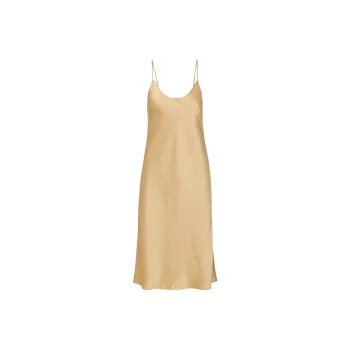 ARITZIA Wilfred New Only Slip Satin Midi Dress Slip Dresses Women's Soft Apricot Peach