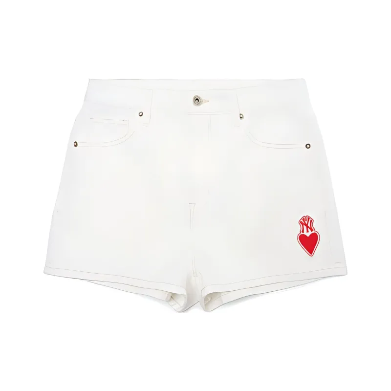 MLB New York Yankees Denim Shorts Women's White-0