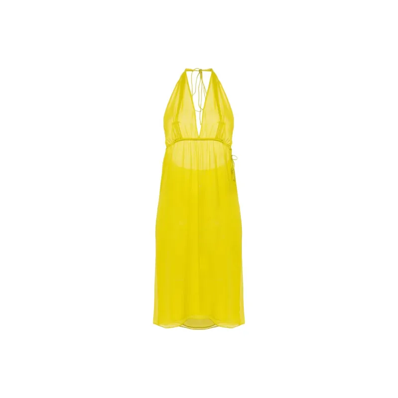 Christopher Esber Halterneck Silk Midi Dress-0