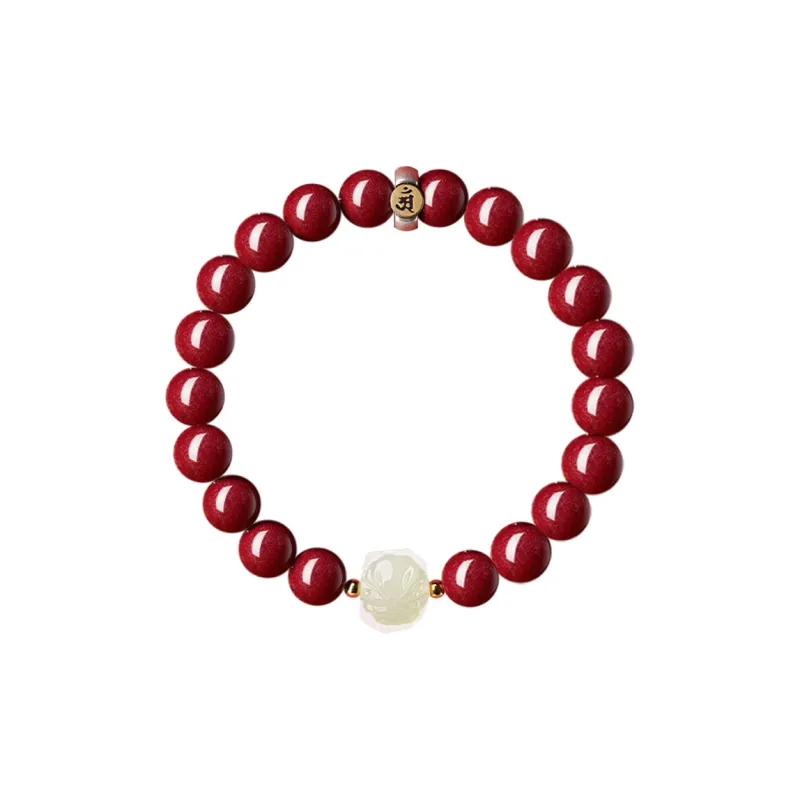 The Thousand Seals Family Reconstructed Cinnabar Bracelets Unisex-14