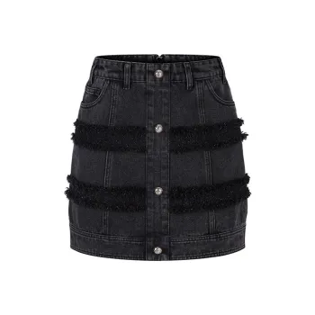 HERLIAN Denim Short Skirts Women's Black