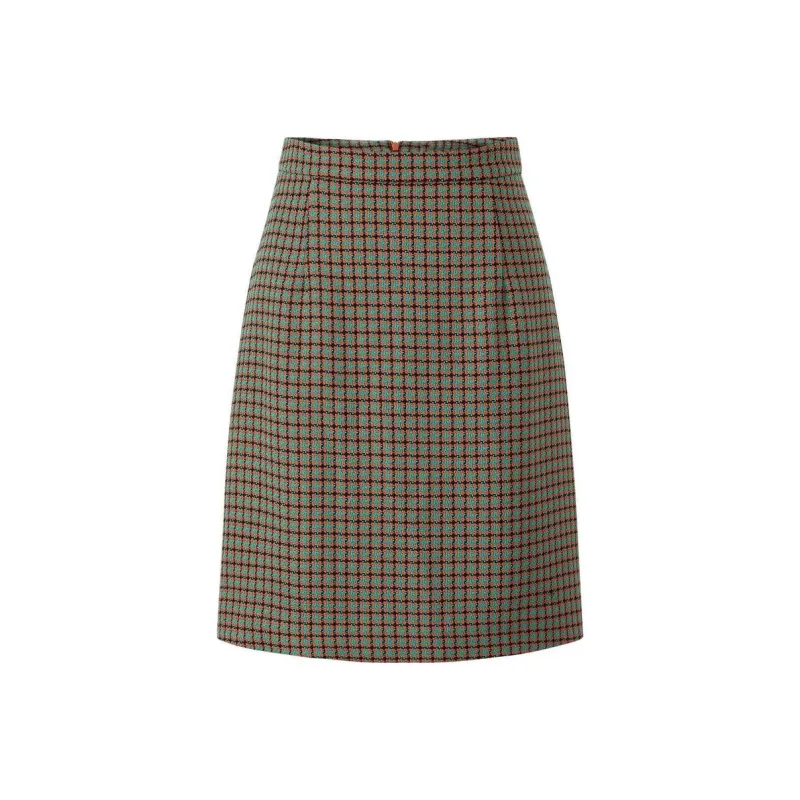 JZ. ANNAKRO Casual Short Skirts Women's Plaid Red Coffee-0