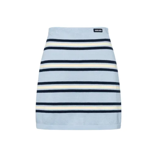 MIU MIU Casual Short Skirts Women's Light Blue