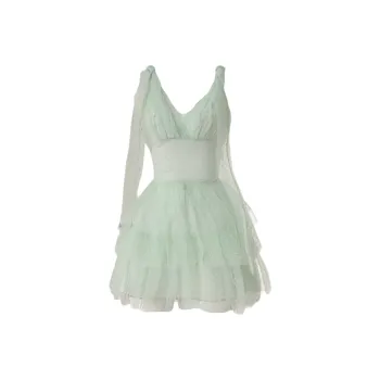 Udon House Slip Dress Women's Light Green