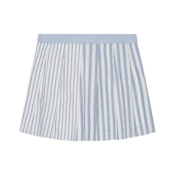 GANNI Striped Pleated Mini Skirt