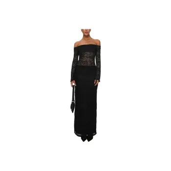 PRINCESS POLLY PINOT GRIGIO LONG SLEEVE LACE MAXI DRESS Long Sleeved Dresses Women's BLACK/Black