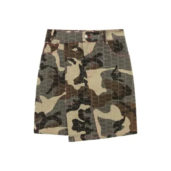 CHUU Casual Short Skirts Women's Green Camouflage