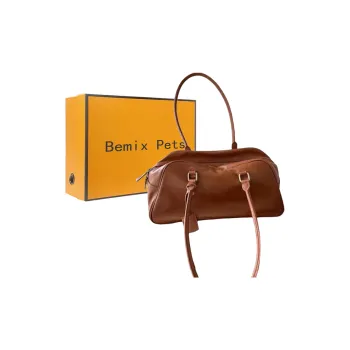 BEMIX PETS Cow Leather Shoulder Bag Women's Caramel Brown