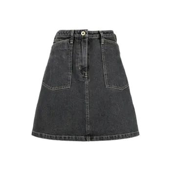 KENZO High waisted Bleached Denim Skirt