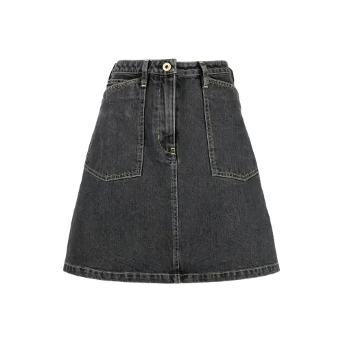 KENZO High waisted Bleached Denim Skirt
