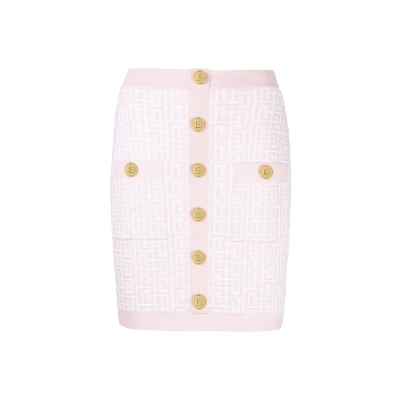 BALMAIN Casual Short Skirts Women's Pink-0