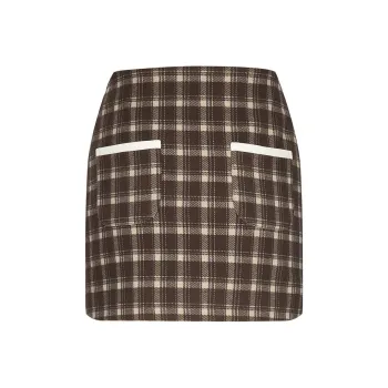 AZEPAM Casual Short Skirts Women's Brown