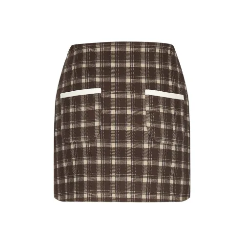 AZEPAM Casual Short Skirts Women's Brown