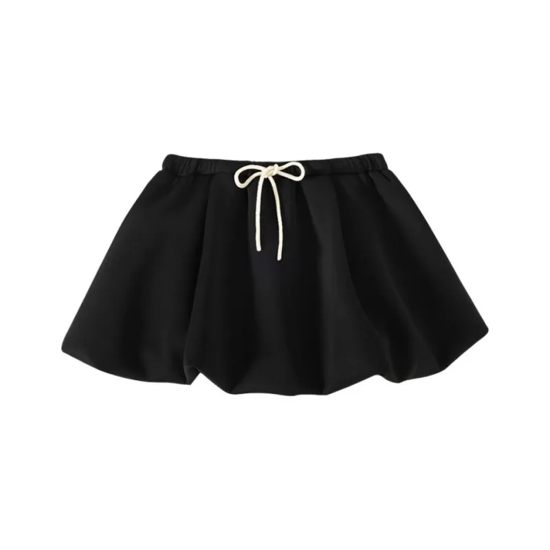 Hacikis Casual Short Skirts Women's Tail Black-0