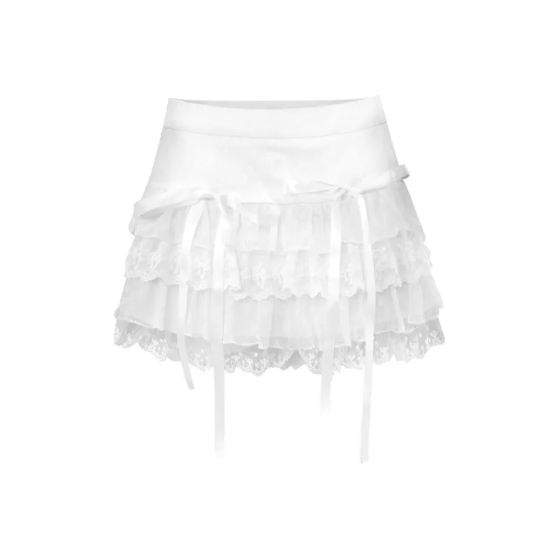 Spicy Gals Casual Short Skirts Women's White-0