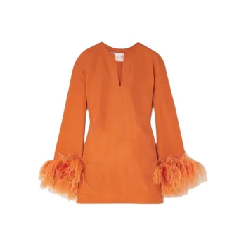 Valentino Long Sleeved Dress Women's Orange