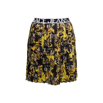 VERSACE JEANS COUTURE Logo Print Pleated Skirt