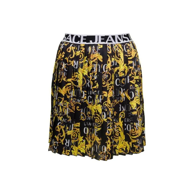 VERSACE JEANS COUTURE Logo Print Pleated Skirt-0