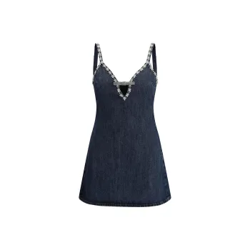 Self portrait Denim Strappy Mini Dress