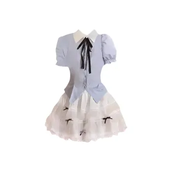 DATIANXIN Two Piece Skirt Sets Women's Shirt+Tiered Skirt