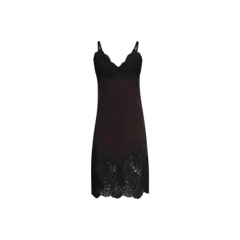 Burberry Lace-detailed Wool Slip Dress